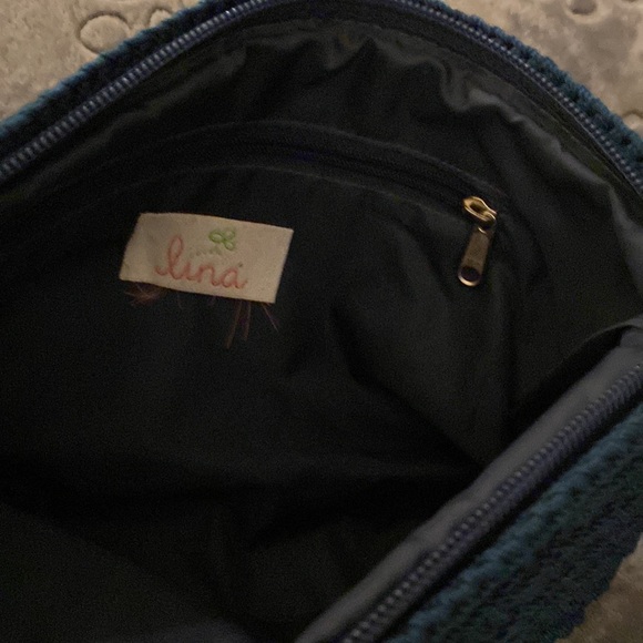 Lina bundle/2 crocheted bags purses tan brown handles - Picture 12 of 14